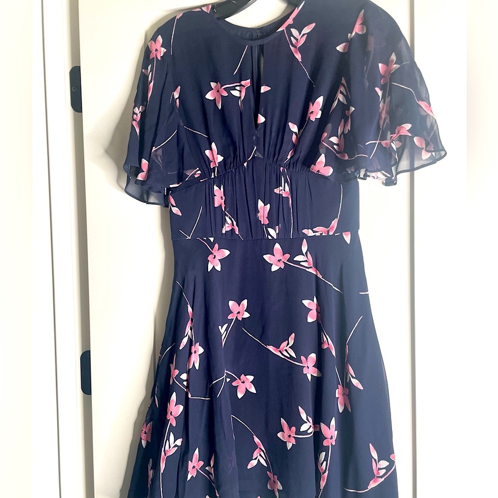 Shoshanna - Navy and Pink Floral Dress - Size 0